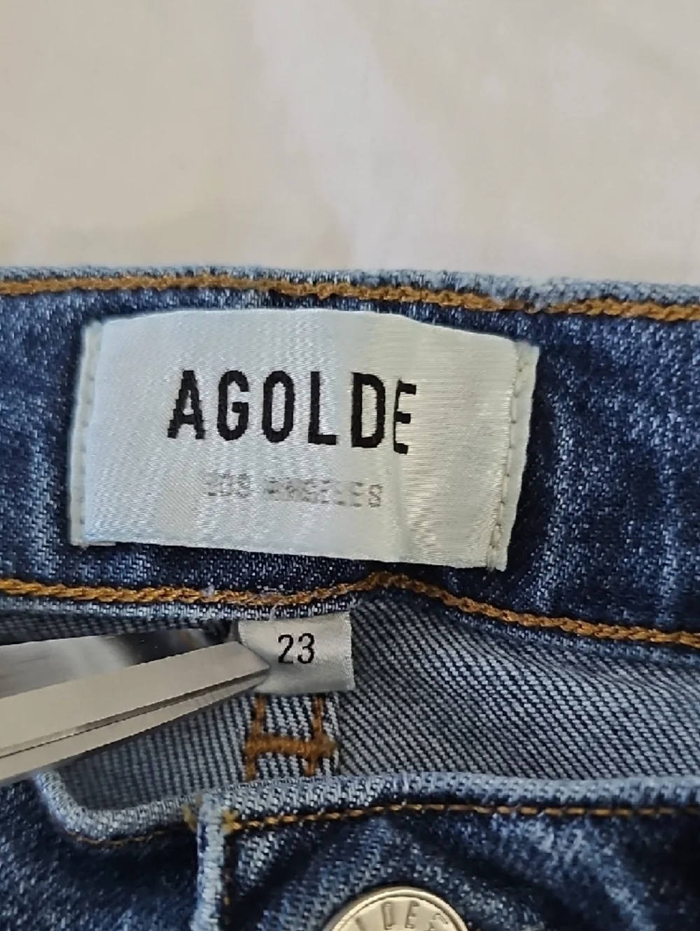 Agolde Blue Kye Mid Rise Straight Crop Ankle Jeans In Mirage Womens 23 - Picture 8 of 11
